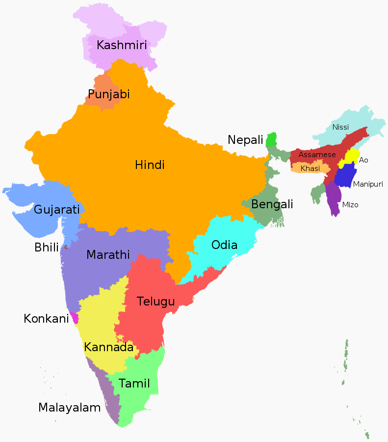 Indians speak many different languages.